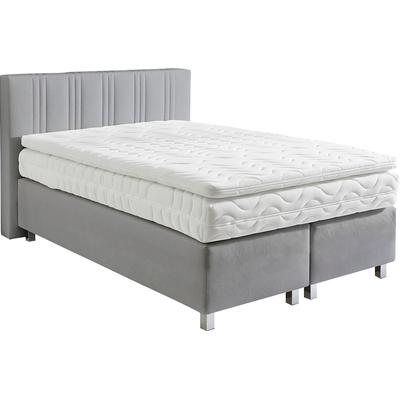 Boxspringbett, grau, B:155cm L:210cm, Bezug: 100% Polyester, Polsterung: 100% Polyester, WESTFALIA SCHLAFKOMFORT, Komplettbetten, Boxspringbett, wahlweise mit Bettkasten und Topper Image