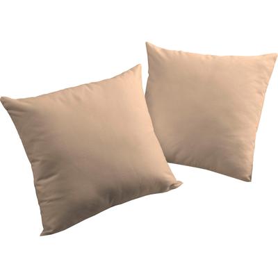 Dekokissen ADAM "Uni Collection", braun (hellbraun, unifarben, jaquard, struktur), B:50cm L:50cm, Baumwolle, Dekokissen_Sitzkissen_Kissenhüllen, aus zertifizierter Bio-Baumwolle, Kissenhülle ohne Füllung, 1 Stück Image