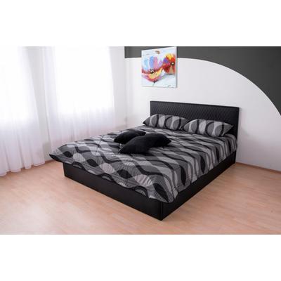 Polsterbett, schwarz, B:190cm L:210cm, Bezug Bett: Kunstleder, Bonnell-Federkernmatratze: Baumwoll-Mischgewebe (51% Polypropylen, 39% Polyester, 10% Baumwolle), Kaltschaummatratze: 100% Polyester, Bezug abnehm- und waschbar bis 60u00b0C Polyester),... Image