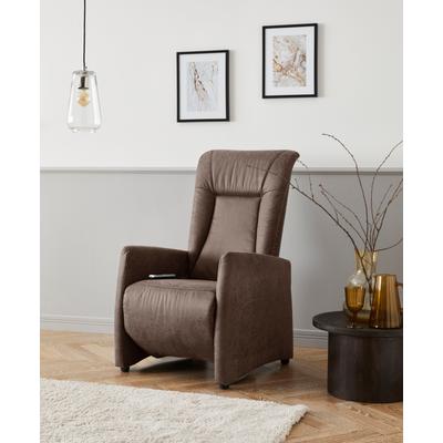 TV-Sessel SIT & MORE "Melissa", braun (dunkelbraun), B:71cm, 100% Polyester, Sessel, wahlweise elektrisch oder manuell verstellbar, optional Aufstehhilfe Image