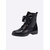 Schnürstiefelette HEINE, Damen, Gr. 40, schwarz, Leder, Glattleder, Veloursleder, Rindsleder, modisch, Schuhe