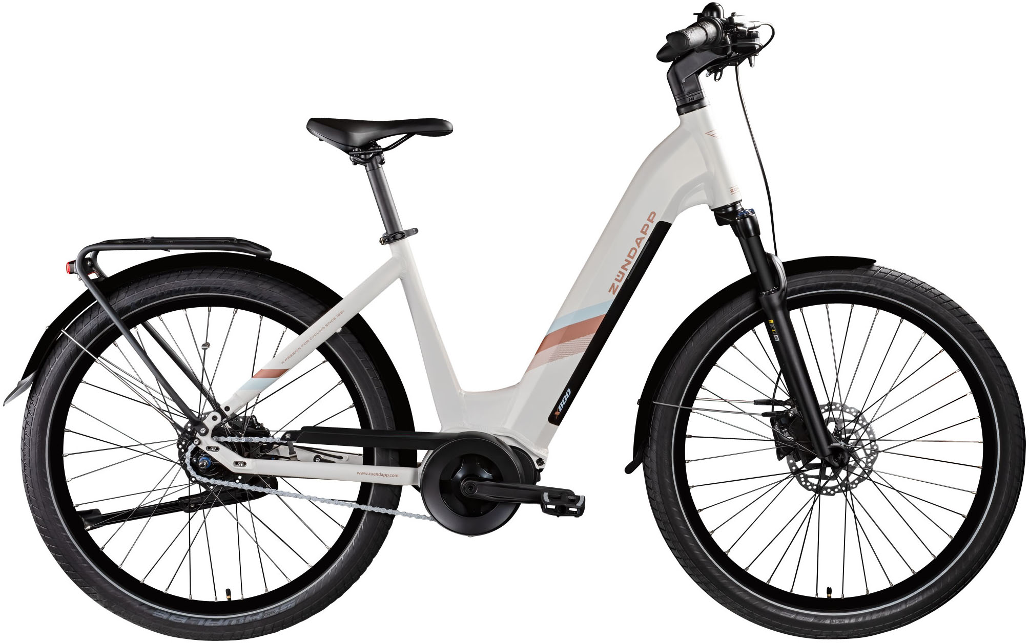 E-Bike ZÜNDAPP "X800" Gr. 48, weiß (altweiß), Elektrofahrräder, 48cm, 27,5 Zoll (69,85cm) Image