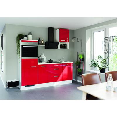 Backofen/Kühlumbauschrank IMPULS KÜCHEN "Turin", Breite/Höhe: 60/205,1 cm", rot (rot hochglanz), B:60cm H:205,1cm T:57,9cm, Holzwerkstoff, Schränke, Backofenumbauschrank Umbauschrank Kühlschrankumbauschrank, vormontiert, mit Drehtüren Image