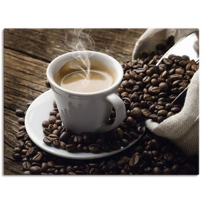 Wandbild ARTLAND "Heißer Kaffee - dampfender Kaffee", braun (farbe bild(er): braun), B:40cm H:30cm, Bilder, als Alubild, Outdoorbild, Leinwandbild, Poster, Wandaufkleber Image