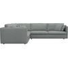Ecksofa FLEXLUX "Lovane, elegant und zeitlos, bequem, L-Form", blau (sky blau), B:328cm H:84cm T:295cm, 62% Polyester/14% Cotton/7% Linen, Sofas, Weich & anschmiegsam, große Sitztiefe auf Kaltschaum, Dekokissen inkl.