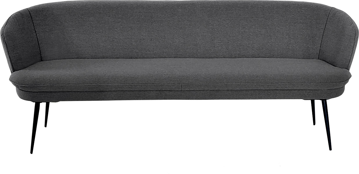 Polsterbank K+W KOMFORT & WOHNEN "ZOOM", grau (grau 80), B:222cm H:87cm T:66cm, Sitzbänke, 3-Sitzer Polsterbank mit dekorativen Keder