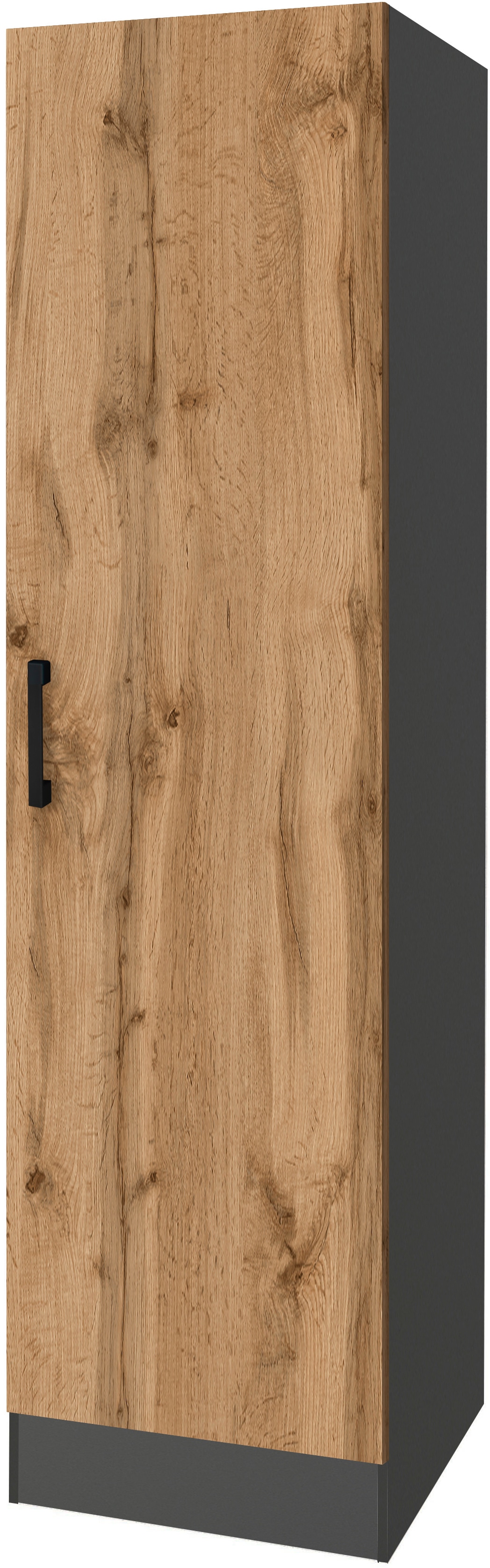 Vorratsschrank KOCHSTATION "KS-Toronto", grau (wotaneiche, grafitgrau), B:50cm H:200cm T:60cm, Spanplatte, Schränke, Vorratsschrank, Breite 50 cm, mit 8 Einlegeböden