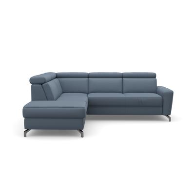 Ecksofa SIT & MORE "Scarlett L-Form", blau (hellblau), B:258cm T:226cm, Sofas, inklusive Kopfteilverstellung, wahlweise mit Bettfunktion, Bettkasten Image