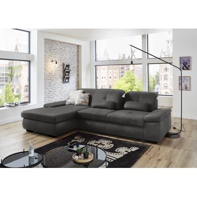 Ecksofa DIE PLANBAR "MP-IN16012 L-Form, mit Federkern-Polsterung", grau, B:309cm H:85cm T:195cm, 85% Polyester, 15% Nylon, Sofas, inkl. Sitztiefenverstellung, wahlweise mit weiteren Funktionen Image