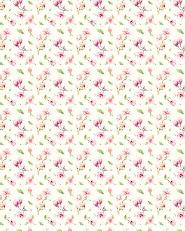 Vliestapete KOMAR "Magnolia Rappo", rosa, B:2 L:2,5, Vlies, Tapeten, (Breite x Höhe), Vliestapete, 100 cm Bahnbreite Image