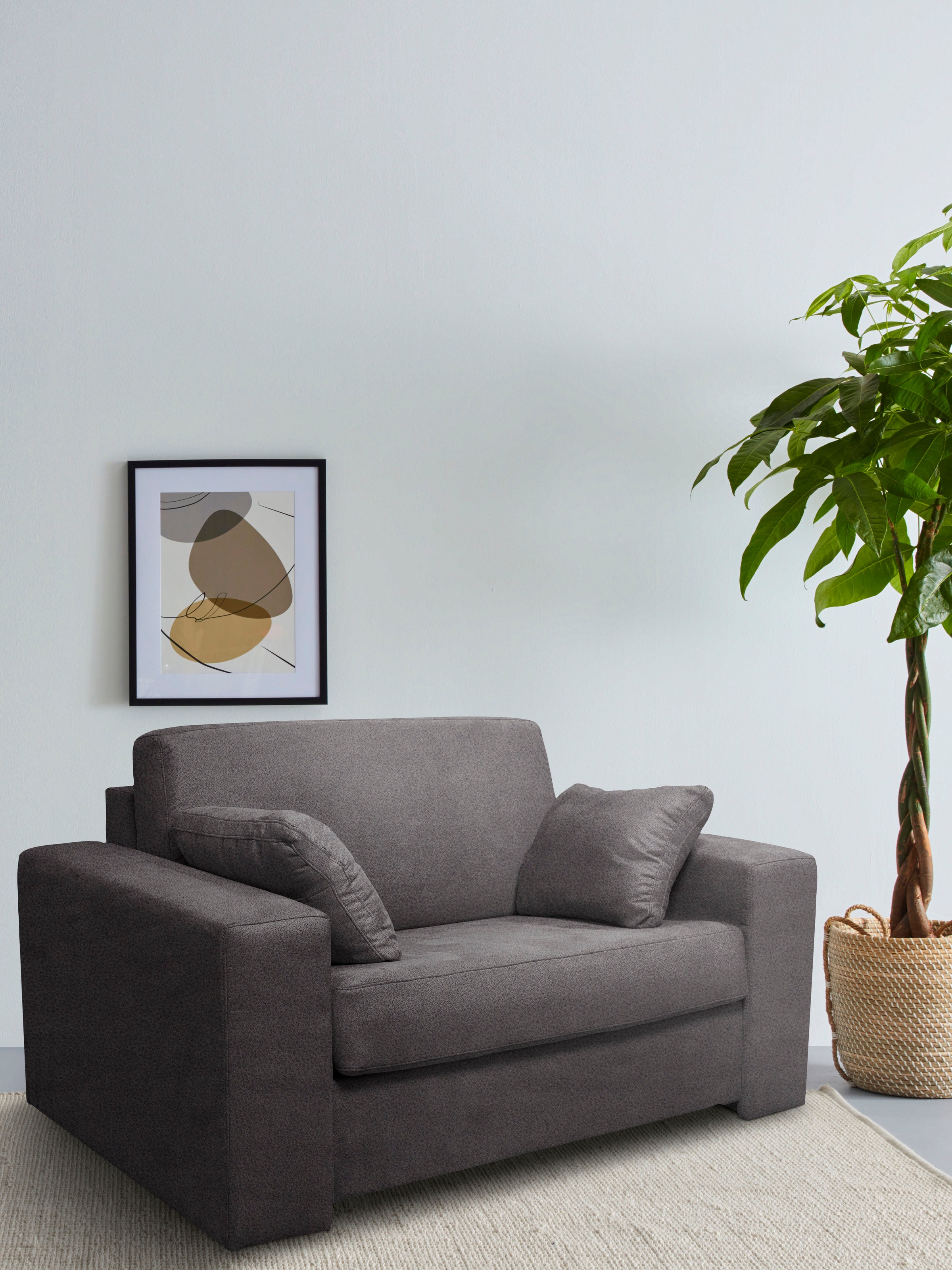 Sessel HOME AFFAIRE "Roma Matratzenhöhe 140cm", schwarz, B:140cm H:86cm T:95cm, 100% Polyester, Sessel, Funktionssessel Polstersessel, Dauerschlaffunktion, mit Unterfederung, Liegemaße ca 83x198 cm Image