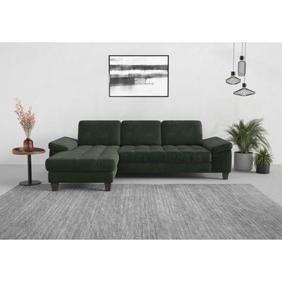 Ecksofa SIT & MORE "Westham L-Form", grün (jungle), B:275cm H:88cm T:172cm, 90% Polyester 10% Polyamid, Sofas, Recamiere, mit oder ohne Bettfunktion, Bettkasten, Füße wengefarben Image