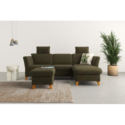 Ecksofa HOME AFFAIRE "Trelleborg L-Form", grün (olive), B:249cm H:86cm T:162cm, 100% Polyester, Sofas, Federkern-Polsterung, wahlweise mit Bettfunktion und Bettkasten Image