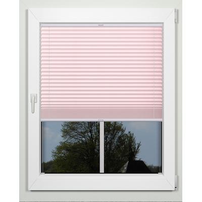 Plissee INDEKO "simple", rosa (rosé, weiß), B:76cm H:100cm, Obermaterial: 94% Polyester, 6% sonstige Fasern, Plissees, nach Maß Image