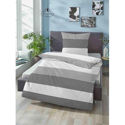 Bettwäsche BIBERNA Gr. 3, grau, B/L: 155cm x 220cm, 2-teilige Garnitur St., 2-teilige Garnitur St., Mako-Satin, B/L: 80cm x 80cm, Mako-Satin, 100% Baumwolle, Bettwäsche Image