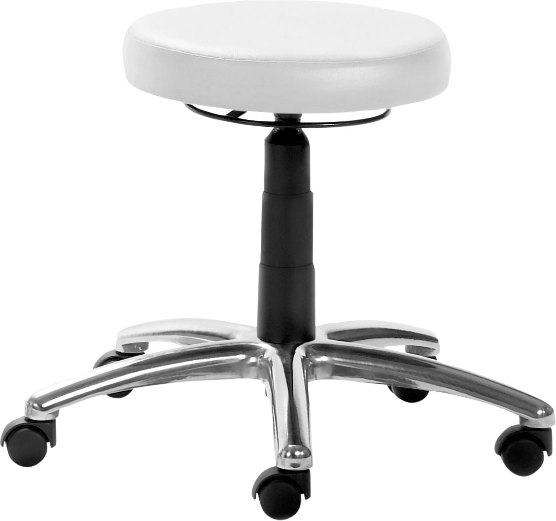 Drehhocker MAYER SITZMÖBEL "1256", weiß (polarweiß), B:66cm H:40cm T:66cm, 100% Polyesterstrick mit Beschichtung 100% Vinyl, Hocker, Drehhocker 1256