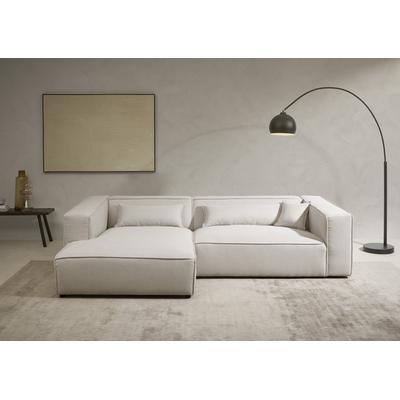 Ecksofa "PIARA XXL, Big-Sofa in Cord oder Leinenoptik, L-Form, mit Kedernaht", beige (hellbeige), B:288cm H:66cm T:198cm, 100% Polyester, LEGER HOME BY LENA GERCKE, Sofas, wahlweise Ottomane rechts/links, schwarze Füße, extra tiefe Sitzfläche,... Image