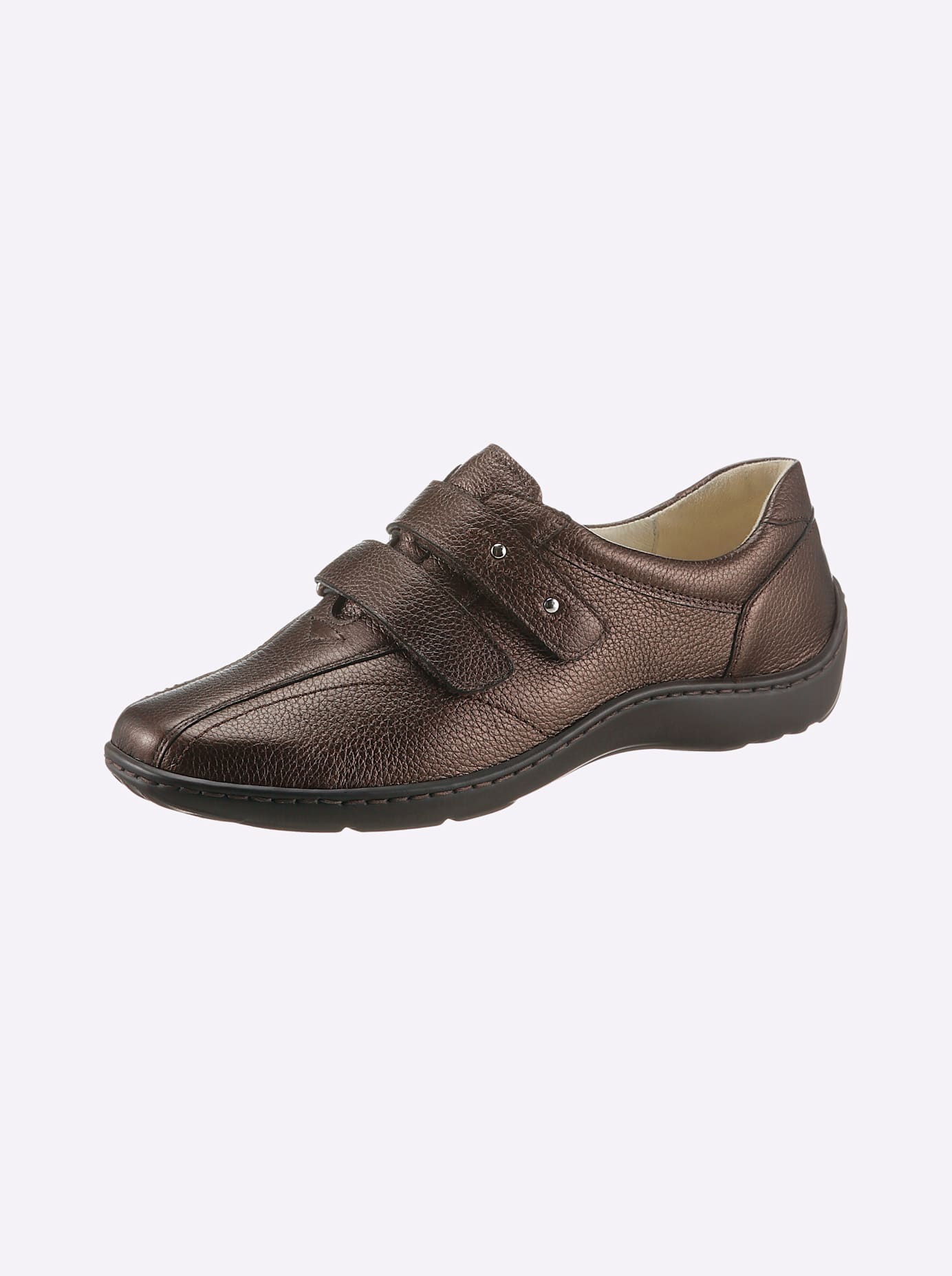 Klettschuh WALDLÄUFER, Damen, Gr. 5, braun, Glattleder, Basic, Schuhe Klettschuh
