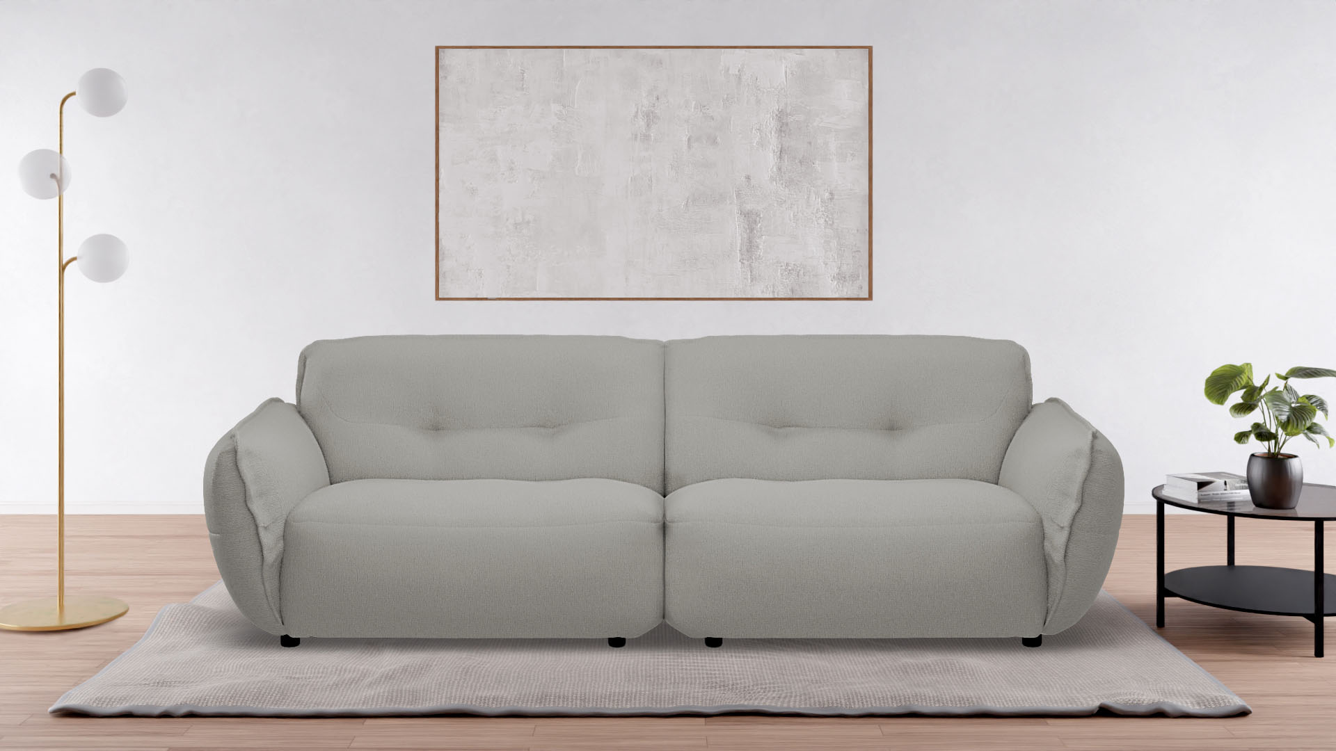 4-Sitzer BETYPE "Be Fluffy Mega Sofa, viel Platz, XXL Couch, Breite 283cm, bequem", silber (silber grau), B:283cm H:87cm T:120cm, 100% Polyester, Sofas, Softes Sitzgefühl, moderne Kedernaht, hochwertiger Bezug