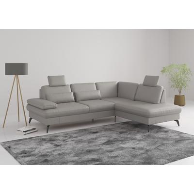 Ecksofa SIT & MORE "Morris L-Form, inkl. Sitztiefenverstellung", grau (light grau), B:262cm H:82cm T:212cm, Sofas, wahlweise mit Armteilverstellung, Bettfunktion & Bettkasten Image