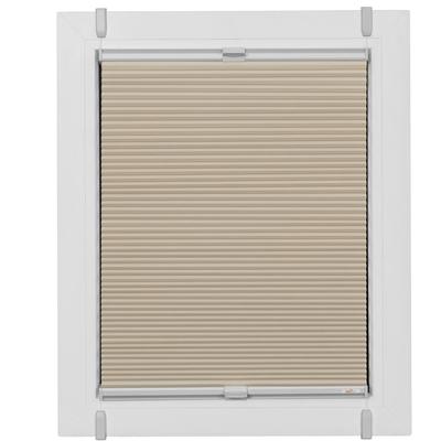Wabenplissee SUNLINES "One Size Style Honeycomb VD", beige (beige, grau, grau), B:110cm H:160cm, Obermaterial: 85% Polyester, 15% sonstige Fasern, Plissees, Zubehörfarbe grau, zum Klemmen Image