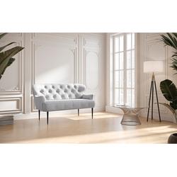 2-Sitzer PLACES OF STYLE "Amber", silber, B:153cm H:97cm T:87cm, 90% Polyester, 10% Polyamid, Sofas, mit Knopfheftung,in verschieden Stoffarten