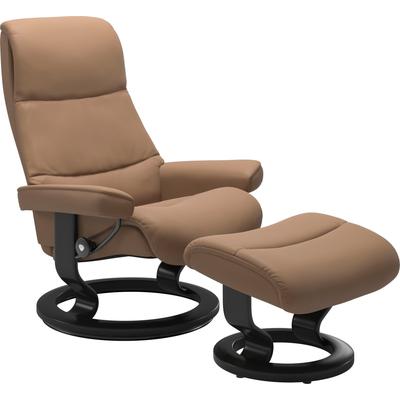 Relaxsessel STRESSLESS "View", braun (latte batick), B:82cm H:108cm T:81cm, Leder BATICK: BATICK ist ein leicht korrigiertes, durchgefärbtes und genarbtes Möbelleder, bei dem die meisten Unebenheiten und Spuren in der Regel entfernt wurden., Leder... Image