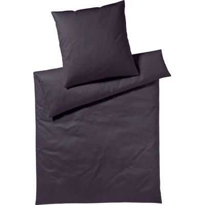 Bettwäsche YES FOR BED "Pure & Simple Uni in Gr. 135x200, 155x220 oder 200x200 cm", grau (anthrazit), B/L: 135cm x 200cm, , Mako-Satin, B/L: 80cm x 80cm, Mako-Satin, Obermaterial: 100% Baumwolle, Bettwäsche, Bettwäsche aus Baumwolle, zeitlose... Image