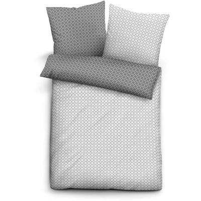 Bettwäsche BIBERNA Gr. 2, grau, B/L: 155cm x 200cm, Mako-Satin, B/L: 80cm x 80cm, Mako-Satin, 100% Baumwolle, Bettwäsche Image