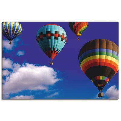 Leinwandbild ARTLAND "Heißluftballons am Himmel", bunt (farbe bild(er): bunt), B:90cm H:60cm, Canvas, Leinwand, Bilder, auf Keilrahmen gespannt Image
