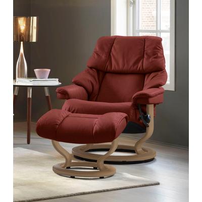 Relaxsessel STRESSLESS "Reno", rot (rot dinamica), B:88cm H:98cm T:78cm, Leder BATICK: BATICK ist ein leicht korrigiertes, durchgefärbtes und genarbtes Möbelleder, bei dem die meisten Unebenheiten und Spuren in der Regel entfernt wurden., Leder... Image