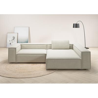 Ecksofa PLACES OF STYLE "Watertown, moderne XXL L-Form, 306 cm breit", beige (nature), B:306cm H:68cm T:191cm, 100% Polyester, Sofas, Komfortabel mit tiefer Sitzfläche – ideal für große Wohnräume Image
