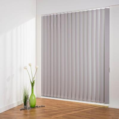 Lamellenvorhang LIEDECO "Lamellenvorhang Vertikalanlage Verdunkelung - 89 mm Lamelle" Gr. 13, grau (hellgrau, weiß), B:220cm H:250cm, Jalousien, Kürzbare Vertikalanlage Verdunkelung Image