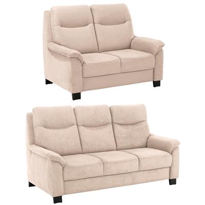Sitzgruppe HOME AFFAIRE "Boccaccio", beige (creme), Luxus-Microfaser, Sitzmöbel-Sets, mit Federkern, incl. Kopfteilverstellung Image