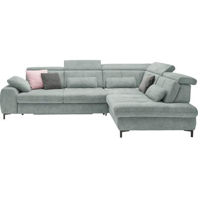 Ecksofa "SO 3400 Sitzhöhe 47cm oder 49cm, Sitztiefe verstellbar, B/T 317/220 cm", famosa ocean, B:317cm H:84cm T:220cm, 100% Polyester, SET ONE BY MUSTERRING, Sofas, Kaltschaumpolsterung, Flachgewebe, whlw. mit Funktionen, Sitzhöhe 47 Image