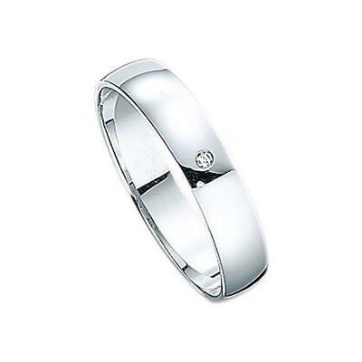 Trauring FIRETTI "Schmuck Geschenk Gold Hochzeit Ehering Trauring "LIEBE" Gr. 22, weiß (weißgoldfarben), Fingerringe, 22, 0,01 ct SI = kleine Einschlüsse mit Brillant, Weißgold 375, 4mm, Made in Germany, wahlweise mit oder ohne Brillant Image