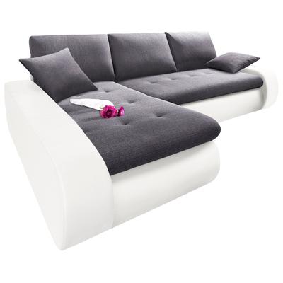 Ecksofa TRENDMANUFAKTUR "Indie, modern und bequem, Materialmix, OTTOs Choice, L-Form", grau (weiß, anthrazit), B:269cm H:86cm T:169cm, Sofas, wahlweise XL oder XXL Image