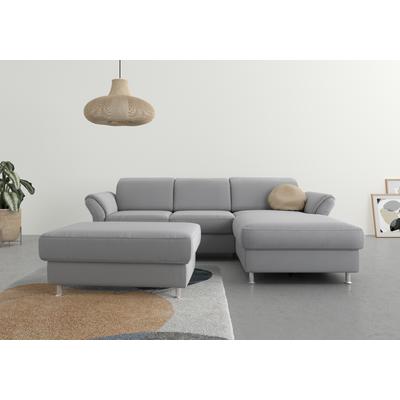 Ecksofa SIT & MORE "Apulia L-Form", grau (hellgrau), B:250cm H:78cm T:185cm, Webstoff (100% Polyester), Struktur weich (90% Polyester, 10% Polyamid), Luxus-Microfaser Euphoria (100% Polyester), Samtoptik (100% Polyester), Sofas, wahlweise... Image