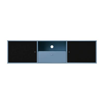TV-Board HAMMEL FURNITURE "Mistral Fernsehschrank, Medienmöbel, Hängend", blau, B:161,5cm H:41,6cm T:45cm, Massivholz, MDF, Spanplatte, Sideboards, Türen mit Akustikstoff, Schublade, Lowboard, B: 161,5 cm Image