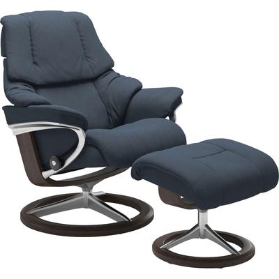 Relaxsessel STRESSLESS "Reno", blau (blau dinamica), B:79cm H:99cm T:75cm, Leder BATICK: BATICK ist ein leicht korrigiertes, durchgefärbtes und genarbtes Möbelleder, bei dem die meisten Unebenheiten und Spuren in der Regel entfernt wurden., Leder... Image