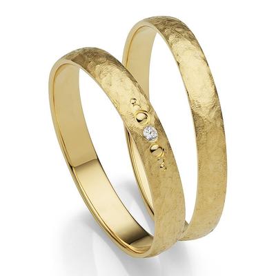 Trauring FIRETTI "Schmuck Geschenk Gold 375 Hochzeit Ehering "LIEBE" Gr. 66, gold (gelbgoldfarben), Fingerringe, 66, ohne Brillant, Gelbgold 585, 3mm, Made in Germany, wahlweise mit oder ohne Brillant Image