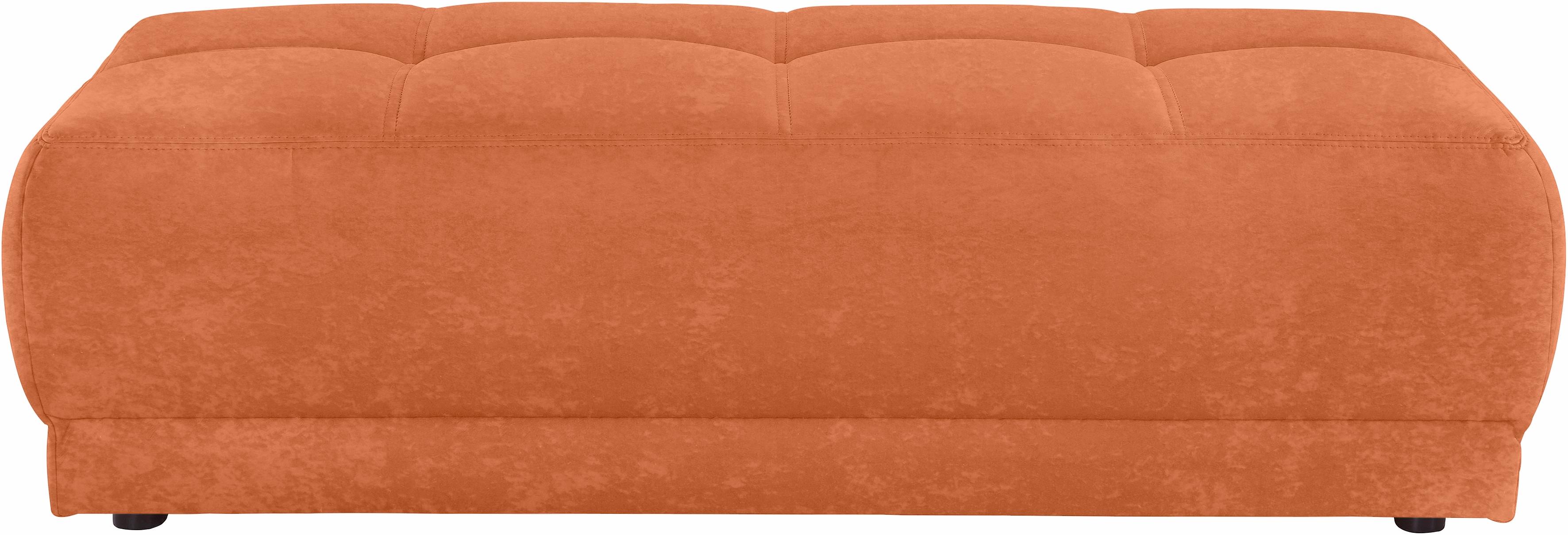 Hocker DOMO COLLECTION "Ava", orange (terrakotta), B:150cm H:44cm T:67cm, Struktur (100% Polyester);Microfaser PRIMABELLE (100% Polyester);Kunstleder SOFTLUX;Struktur fein (100% Polyester), Hocker, Polsterhocker
