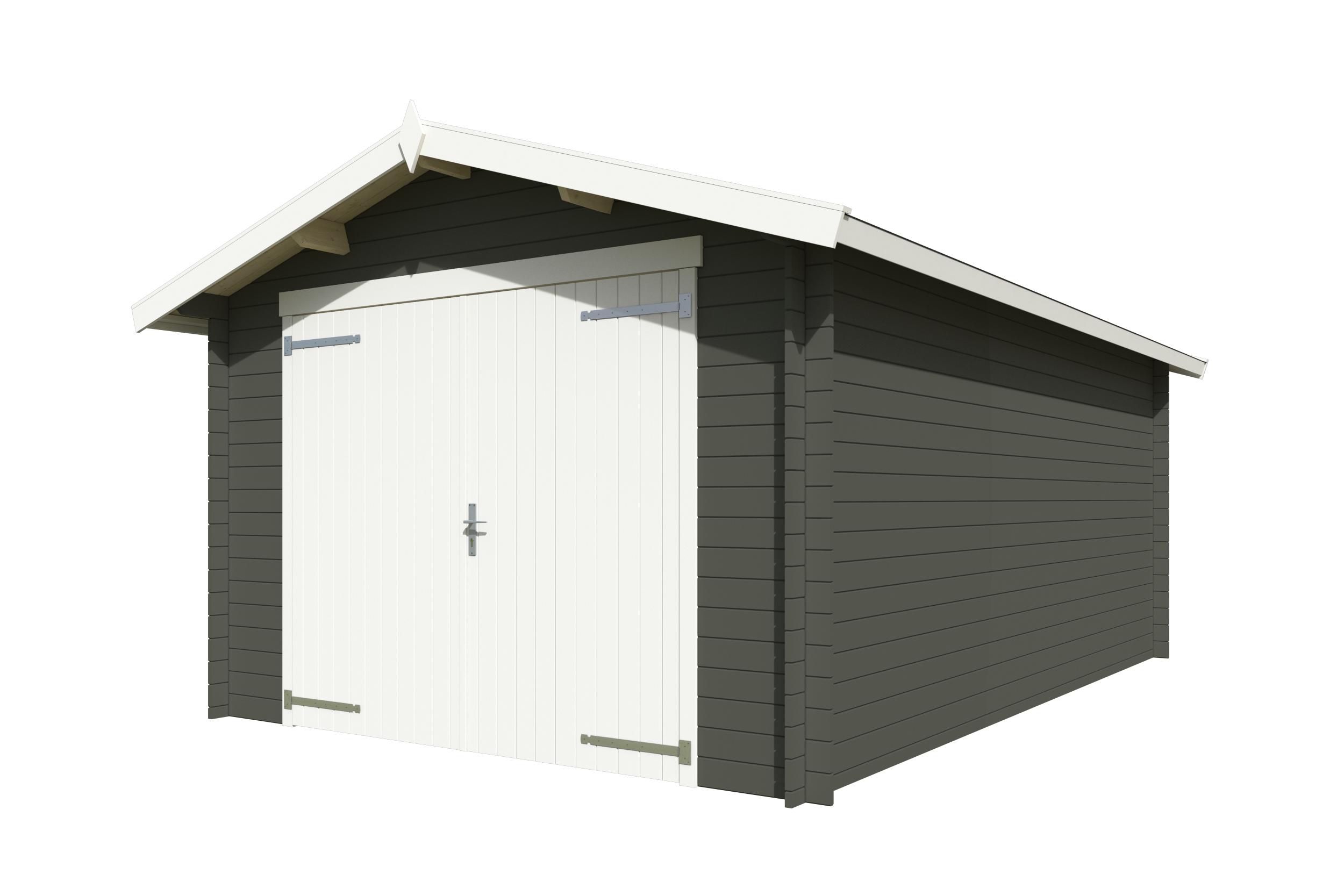 Einzelcarport NORDIC HOLZ "MAURITIUS 34", grün (grüngrau), B/H/T: 381,8cm x 197cm x 560cm, Carports, breites Vollholz-Garagentor