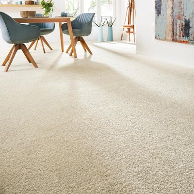 Teppichboden ANDIAMO "Softness, Velours, Made in Belgium", beige (creme), B:400cm H:17mm L:600cm, Kunstfaser, Teppiche, Uni Farben, Breite 400 cm, besonders weich, Wohnzimmer, Schlafzimmer Image