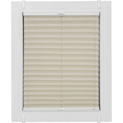 Plissee SUNLINES "One Size Style Crush", beige (sand, weiß, weiß), B:85cm H:210cm, Obermaterial: 85% Polyester, 15% sonstige Fasern, Plissees, Zubehörfarbe weiß, zum Klemmen Image