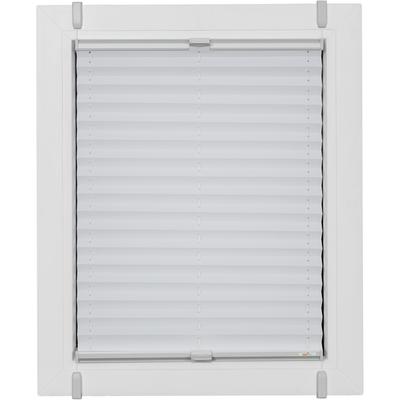 Plissee SUNLINES "One Size Style Crepe", weiß (weiß, grau, grau), B:70cm H:130cm, Obermaterial: 85% Polyester, 15% sonstige Fasern, Plissees, Zubehörfarbe grau, zum Klemmen Image