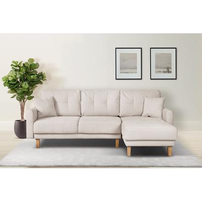 Ecksofa HOME AFFAIRE "TRIPLO optionale Schlafsofa mit Bettkasten, Maße B/T/H: 234/164/89 cm", beige, B:234cm H:89cm T:164cm, 88% Polyester, 9% Rayon, 3% Nylon, Sofas, L-Form wahlweise mit Bettfunktion - Liegefläche 132x210 cm Image