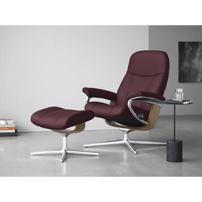 Relaxsessel STRESSLESS "Consul", rot (bordeaux batick), B:78cm H:97cm T:70cm, Leder BATICK: BATICK ist ein leicht korrigiertes, durchgefärbtes und genarbtes Möbelleder, bei dem die meisten Unebenheiten und Spuren in der Regel entfernt wurden.,... Image
