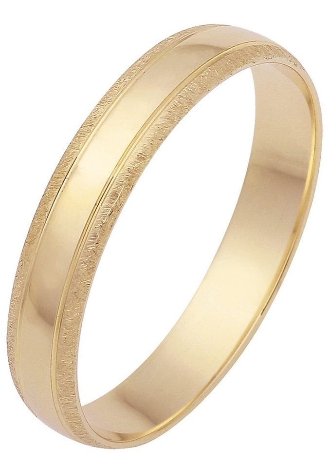 Trauring FIRETTI "Schmuck Geschenk Gold 375 Hochzeit Ehering Trauring "LIEBE" Gr. 17, gold (gelbgoldfarben), Fingerringe, 17, ohne Brillant, Gelbgold 375, 4mm, Made in Germany, wahlweise mit oder ohne Brillant Image