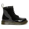 Schnürboots DR. MARTENS "Junior 1460 8-Loch Lacklederstiefel", Kinder, Gr. 42, schwarz, Leder, glänzend, modisch, Schuhe, Lackstiefel, Kinderstiefel, Freizeitschuh mit Reißverschluss